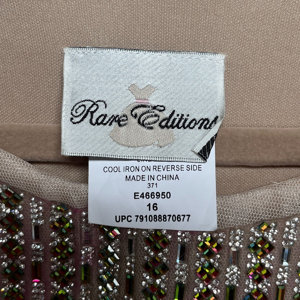 Rare Editions Sequin Halter Neck‎ Party Dress Girls Size 16 Pink Chiffon Skirt - Picture 3 of 11